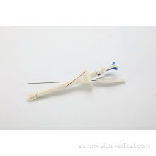 Dispositivo de cierre fascial mínimamente invasivo desechable